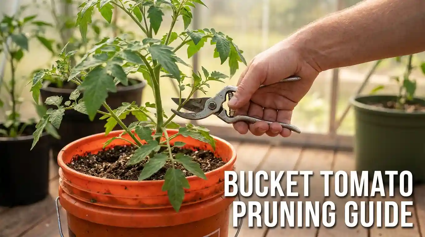 Pruning Tomatoes in 5-Gallon Buckets